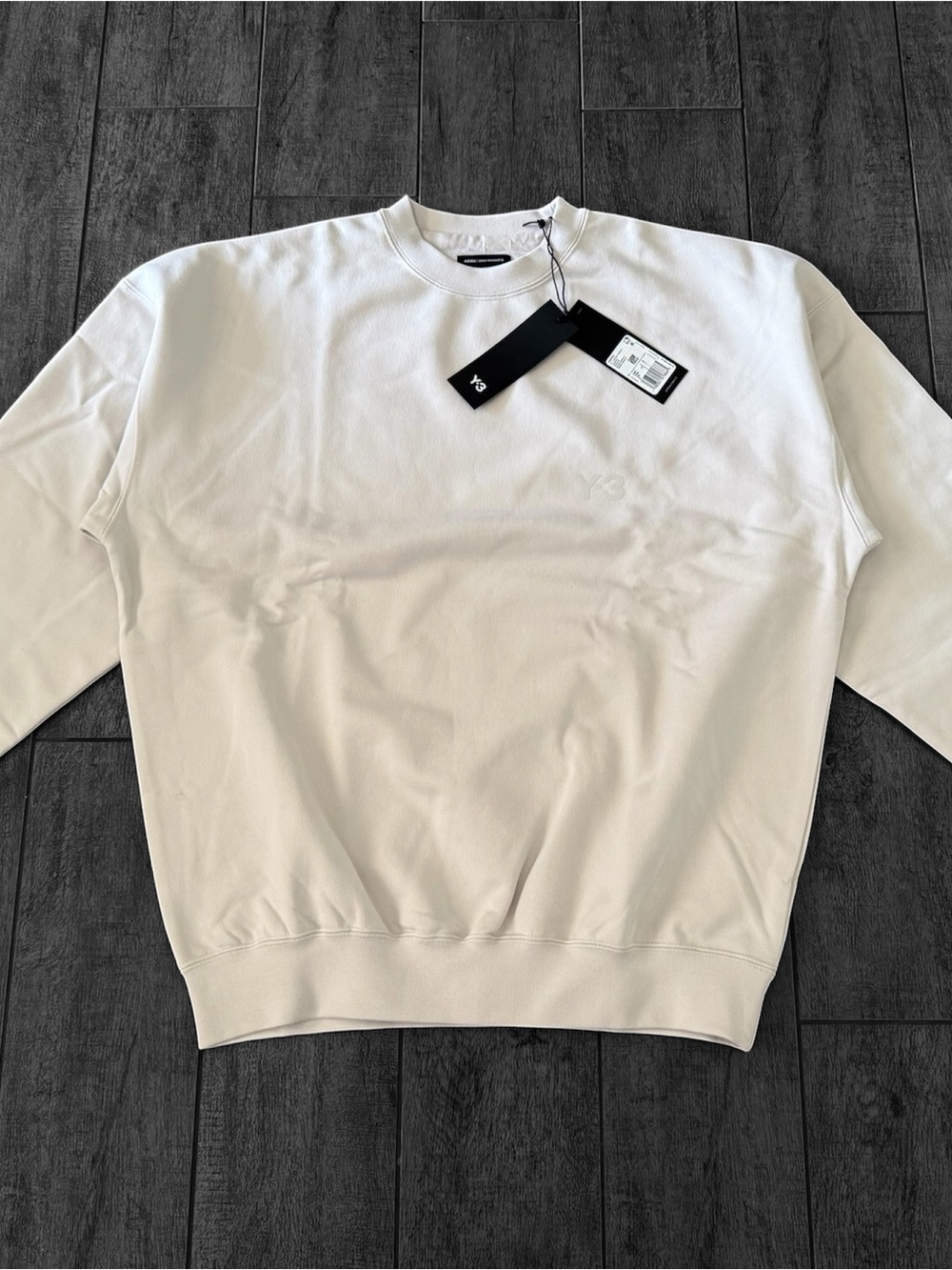 Adidas X Y3 Yohji Yamamoto FL Crew Sweaters Chalk Pearl KE9751 Men's Sz S